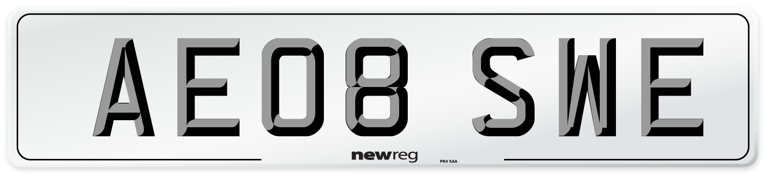 AE08 SWE Number Plate from New Reg